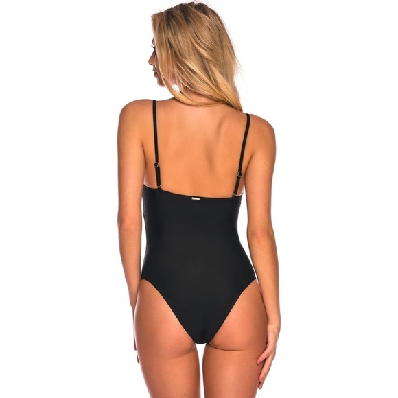Relleciga Bandeau One Piece Swimsuit Black - Picture 3 of 11